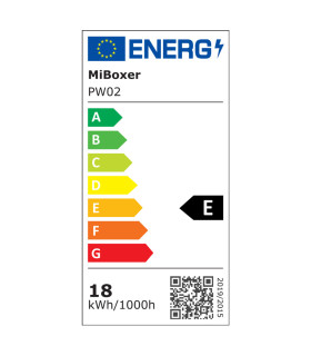 Energy efficiency label for MiBoxer 18W RGB+CCT PAR56 LED Pool Light PW02.