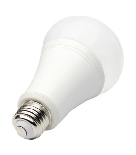 A MiBoxer 12W RGB+CCT LED bulb with a standard E27 fitting, ideal for smart lighting solutions with Zigbee compatibility.