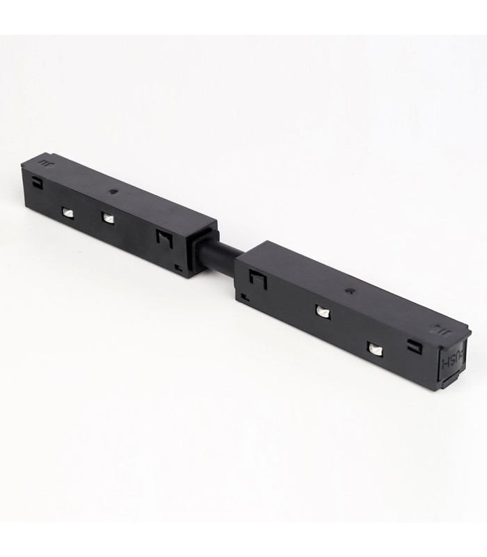 Conductive Module Soft Straight AM-MR-C20CMB, a black, straight electrical module for MiBoxer magnetic rail lighting systems