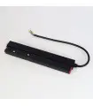 Black magnetic lamp power driver with attached wiring, designed for a 100W surface-mounted magnetic rail lighting system.