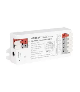 Side view of MiBoxer's 2-in-1 LED Controller showing the power input and control terminals