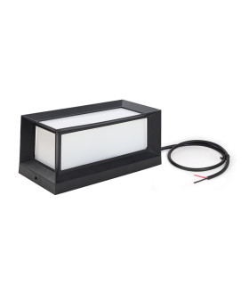 A contemporary MiBoxer 12W RGB+CCT LED square wall light featuring a sleek black frame and a diffused white light panel.