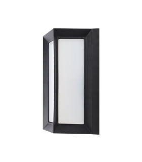 A contemporary MiBoxer 12W RGB+CCT LED square wall light featuring a sleek black frame and a diffused white light panel.