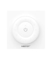 Close-up front view of MiBoxer rotating wheel remote K3 in white, featuring a central control button for smart lighting control.