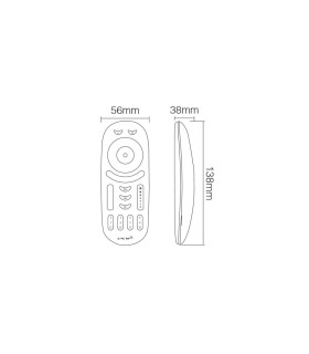 Mi-Light 2.4GHz 4-zone RGB+CCT remote controller FUT092 - size