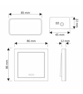 DESIGN LIGHT push button wall switch LED RF dimmer   - 