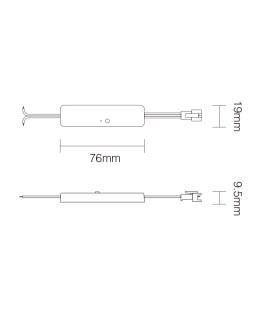 MiBoxer 3-in-1 Mini SPI LED Controller (2.4GHz) Model SPIR3-M with input/output wires and labelling details.