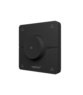 MiBoxer 4 Zone Rotating Remote K0S technical drawing showing product dimensions from front and side views