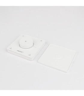 MiBoxer 4 Zone Rotating Remote K0S in white, showing removable magnetic back cover