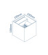 Technical drawing of an LED wall light fixture with dimensions labeled as 100mm by 100mm.