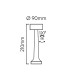 Diagram detailing the dimensions and light distribution of the Riwia table lamp.