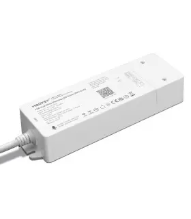 MiBoxer 75W dual white dimming LED driver showing top view with input and output labels