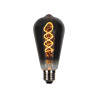 LED Line PRIME ST64 graphite filament bulb with warm glowing spiral filament and E27 base.