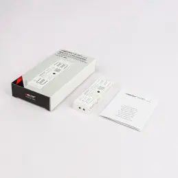 MiBoxer MR2 Mini 2-in-1 LED Controller packaging contents including controller, user manual, and product box.