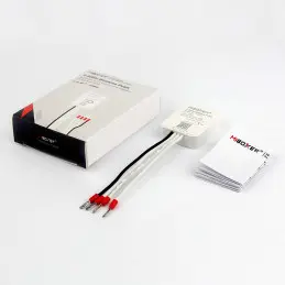 MiBoxer PUSH2 wireless dimming module with packaging, wiring cables, and instruction manual.