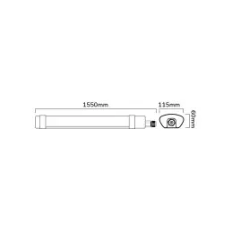 Tri-Proof 90W 4000K 1550mm - 3