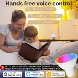 MOES Tuya GU10 Matter WiFi Smart LED Bulb 5W RGB+CCT - 8