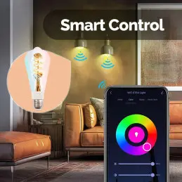 WiFi Smart ST64 Edison LED Bulb RGB 2700K-6500K - 2