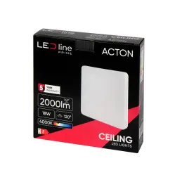 LED Line® PRIME Acton Ceiling Light 18W 4000K 2000lm IP54 Square - 2