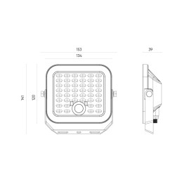 LED Line® Lunir Solar Floodlight 50W 1400lm 4W5V 4000K PRIME IP65