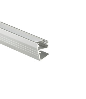 TOPMET anodised aluminium LED profile EDGE10 BC silver milky diffuser glass application