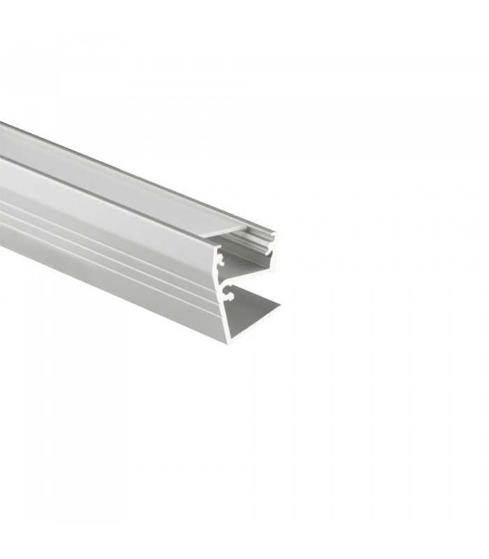 TOPMET anodised aluminium LED profile EDGE10 BC silver milky diffuser glass application