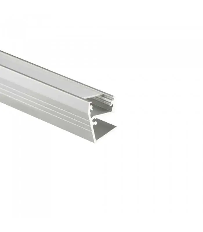 TOPMET anodised aluminium LED profile EDGE10 BC silver milky diffuser glass application