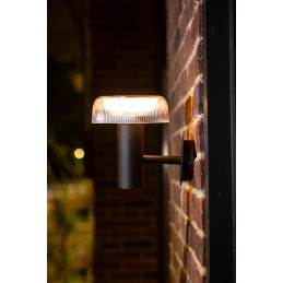 Suntis Solar Wall Light 3000K 170lm Round Black – Weatherproof, USB-C Rechargeable