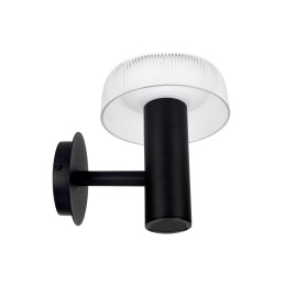 Suntis Solar Wall Light 3000K 170lm Round Black – Weatherproof, USB-C Rechargeable