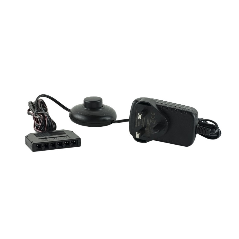 DESIGN LIGHT 18W LED power supply with foot switch & 6-point splitter - DESIGN LIGHT 18W LED power supply with foot switch & 6-point splitter -