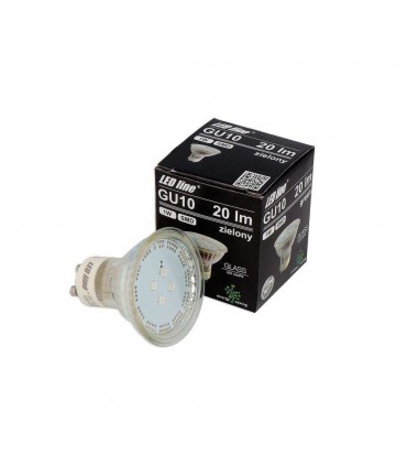LED line® GU10 spotlight bulb SMD 1W green. 10 times less energy consumption The most energy-efficient source of lightin