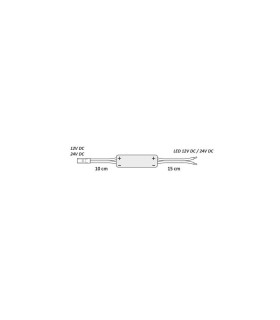 DESIGN LIGHT single colour RF controller 36W 12-24V 6-way splitter - 