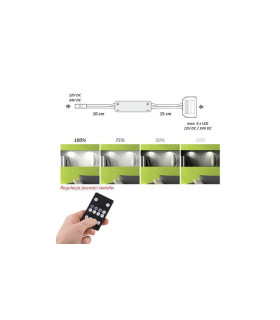 DESIGN LIGHT single colour RF controller 36W 12-24V 6-way splitter - 