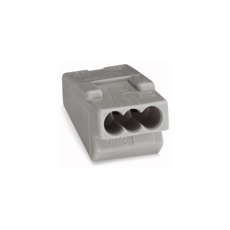 WAGO 273-403 3-way push-wire connector for junction boxes 32A. PUSH WIRE® connector for junction boxes; 3-conductor term WAGO 273-403 3-way push-wire connector for junction boxes 32A. PUSH WIRE® connector for junction boxes; 3-conductor term