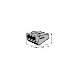 WAGO 273-403 3-way push-wire connector for junction boxes 32A. PUSH WIRE® connector for junction boxes; 3-conductor term