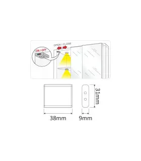 DESIGN LIGHT LED switch DOOR - size