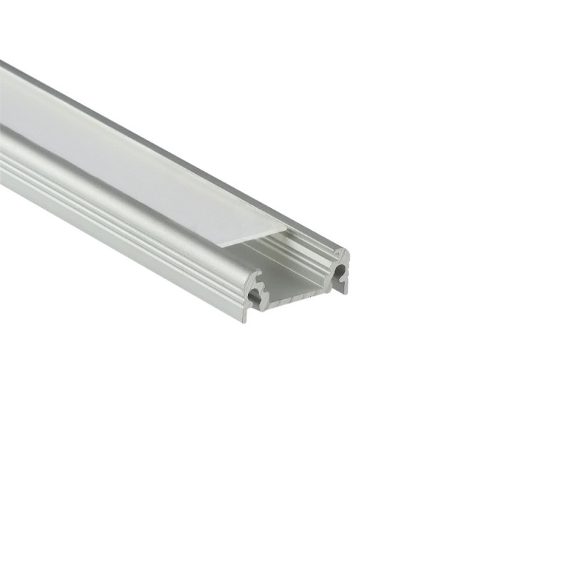 TOPMET anodised aluminium LED profile SURFACE10 BC/UX silver milky diffuser TOPMET anodised aluminium LED profile SURFACE10 BC/UX silver milky diffuser