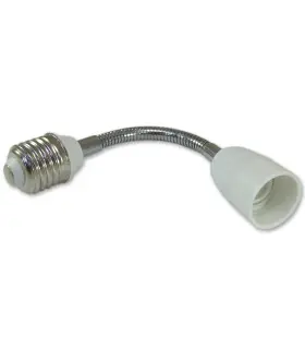 LED line® E27-E14 lamp socket converter flexible extender. The panel (adapter) E27&gt; E14 allows you to move and direct