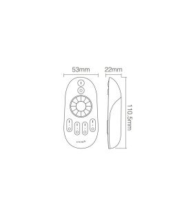 Mi-Light 2.4GHz 4-zone rotating wheel remote controller FUT006 - size