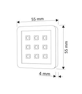 DESIGN LIGHT under cabinet LED light SQUARE 2W RGB aluminium - 