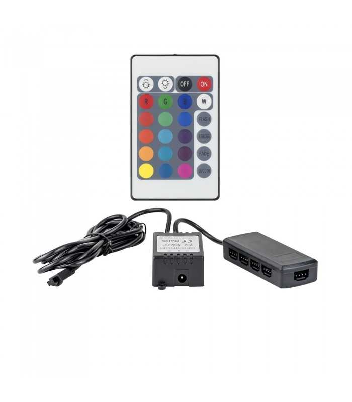 DESIGN LIGHT LED RGB controller with IR remote control and 9-point distributor