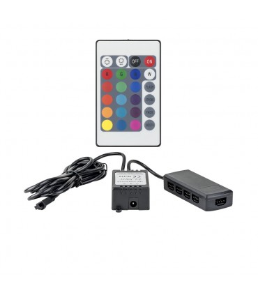 DESIGN LIGHT LED RGB controller with IR remote control and 9-point distributor