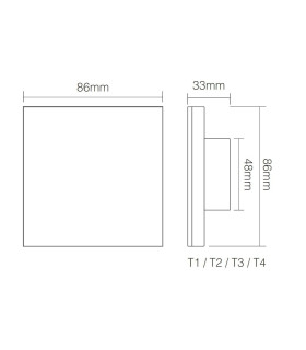 Mi-Light smart panel controller colour temperature P2 - size