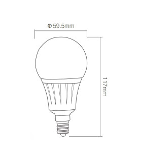 Mi-Light 5W E14 RGB+CCT LED light bulb FUT013 - size