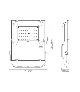 Mi-Light 50W RGB+CCT LED floodlight FUTT02 - size