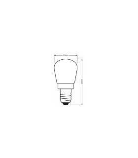 LEDOM E14 light bulb 230V 2W 130lm daylight 4000K - size