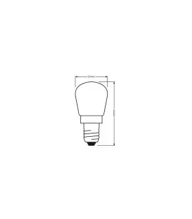 LEDOM E14 light bulb 230V 2W 130lm daylight 4000K - size