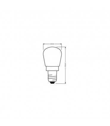 LEDOM E14 light bulb 230V 2W 130lm daylight 4000K - size