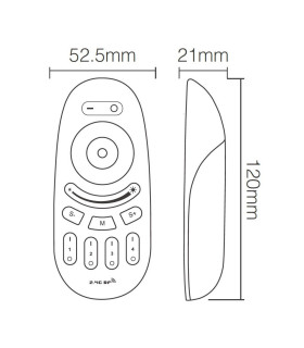 Mi-Light 2.4GHz 4-zone touch RF RGBW remote control FUT096 - size