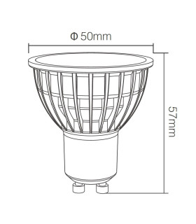 Mi-Light 4W GU10 RGB+CCT LED spotlight FUT103 - size